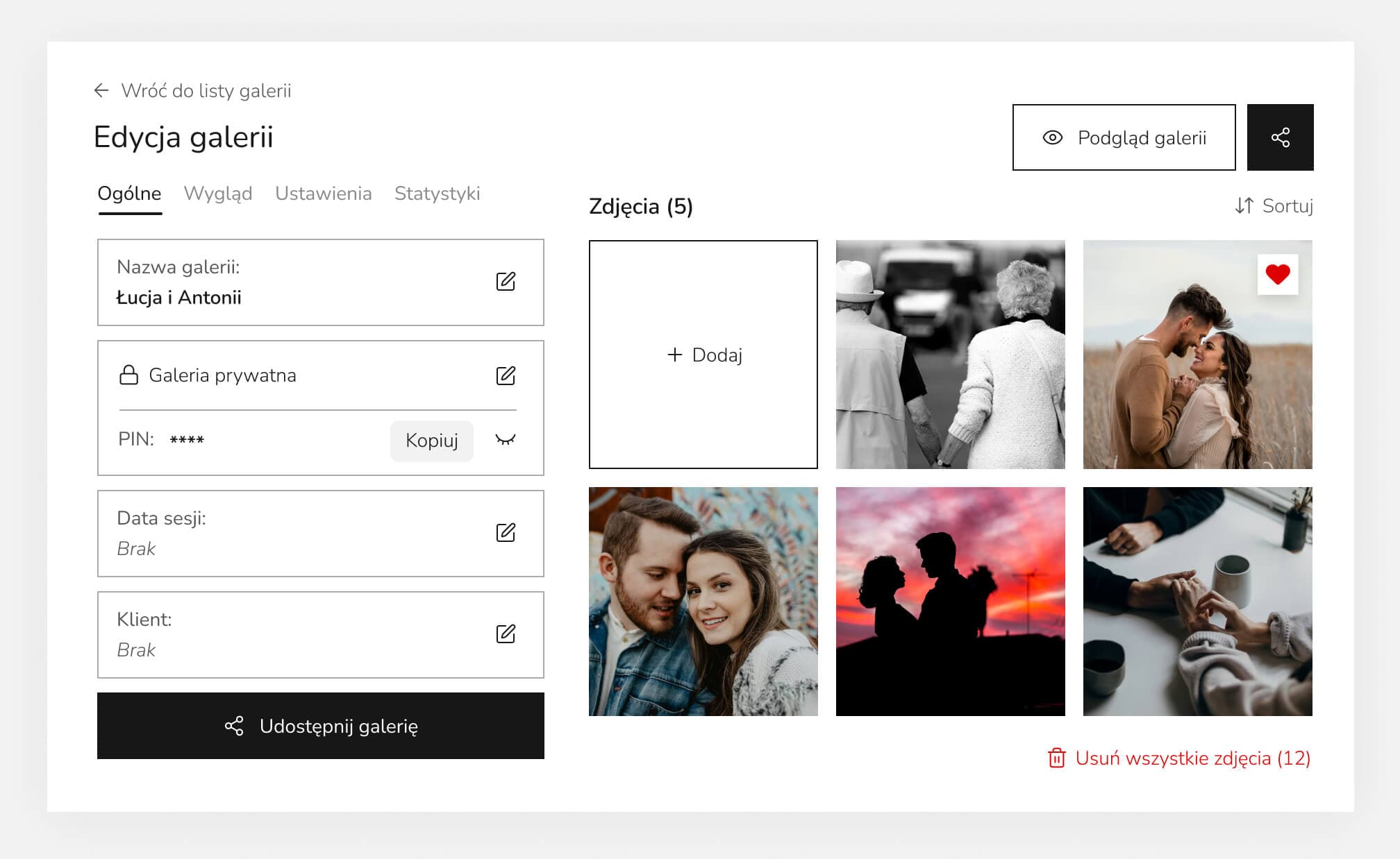 Klient klika serduszka, Ty widzisz gotową selekcję
